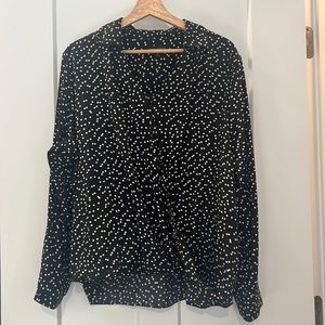 Banana Republic Black and White dot blouse XL